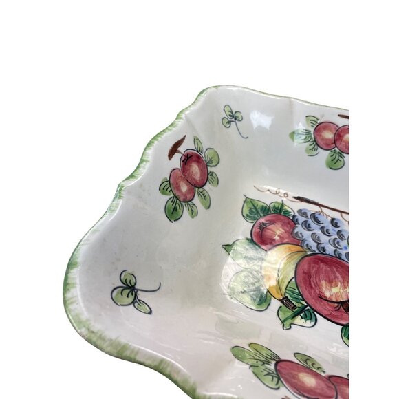Made in Italy Large Hand-Painted Italian Ceramic Fruit serve plate bowl SKU 9130 - Picture 2 of 14